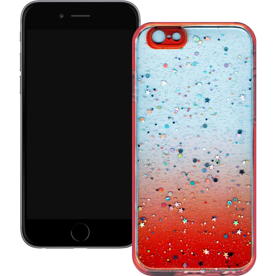 Smart Tech Apple iPhone 6/6s Simli Şeffaf Sert Slikon Kılıf - iPhone 6S - Kırmızı Cep Telefonu Kılıfı Fiyatı
