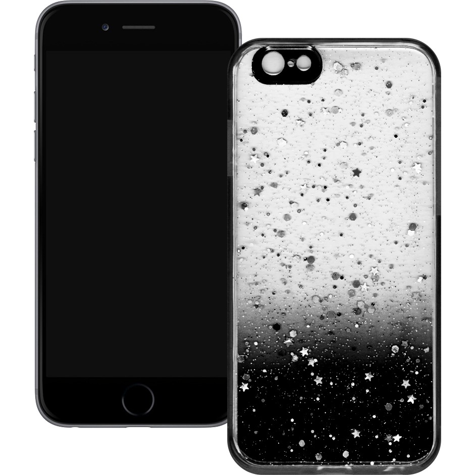 Smart Tech Apple iPhone 6/6s Simli Şeffaf Sert Slikon Kılıf - iPhone 6S - Siyah Cep Telefonu Kılıfı Fiyatı