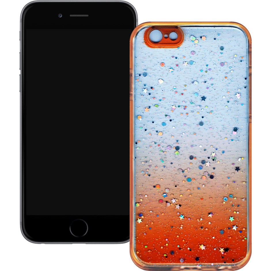 Smart Tech Apple iPhone 6/6s Simli Şeffaf Sert Slikon Kılıf - iPhone 6S - Turuncu Cep Telefonu Kılıfı Fiyatı