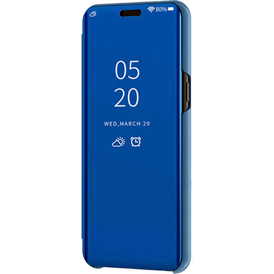 Smart Tech Samsung Galaxy A10 Aynalı Kapaklı Lüx Kılıf - Mavi Cep Telefonu Kılıfı Fiyatı