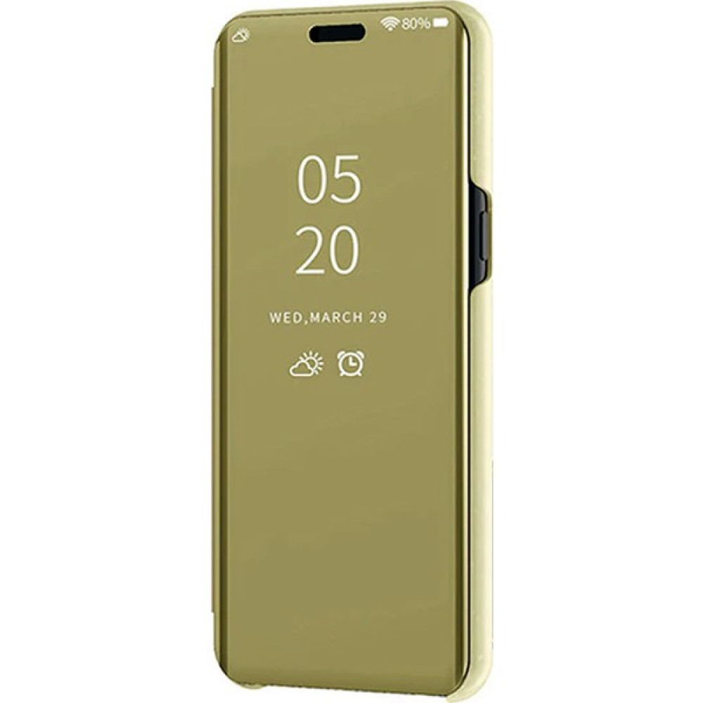 Smart Tech Samsung Galaxy A50 Aynalı Kapaklı Lüx Kılıf - Gold Cep Telefonu Kılıfı Fiyatı