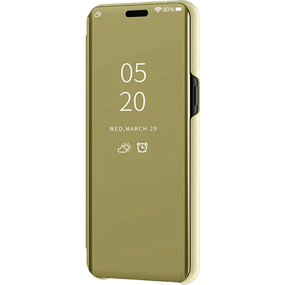 Smart Tech Samsung Galaxy S10E Aynalı Kapaklı Lüx Kılıf - Gold Cep Telefonu Kılıfı Fiyatı