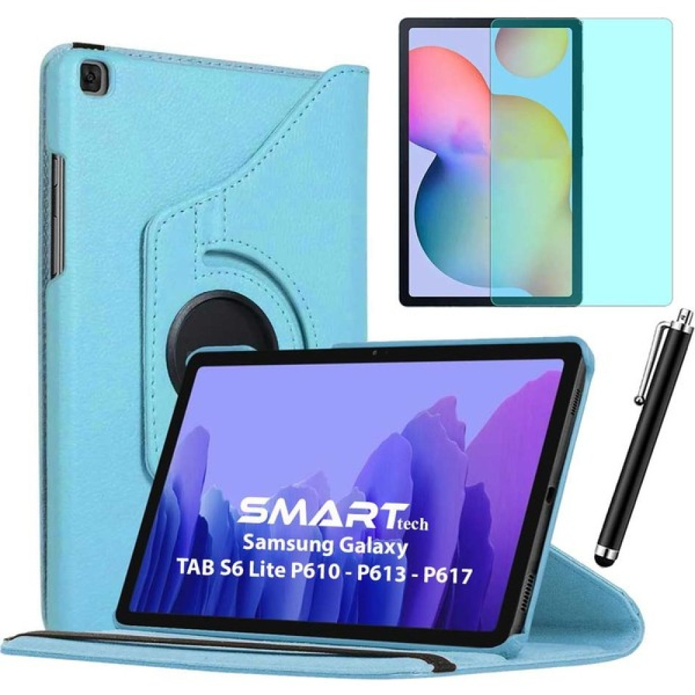 Smart Tech Samsung Galaxy Tab S6 Lite Sm P610 P613 P617 Kılıf Ekran Koruyucu Kalem Set - Mavi Tablet Kılıfı Fiyatı