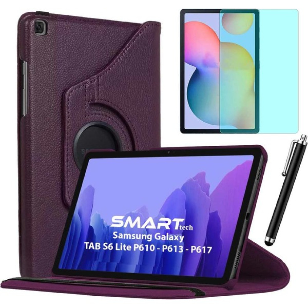 Smart Tech Samsung Galaxy Tab S6 Lite Sm P610 P613 P617 Kılıf Ekran Koruyucu Kalem Set - Mor Tablet Kılıfı Fiyatı