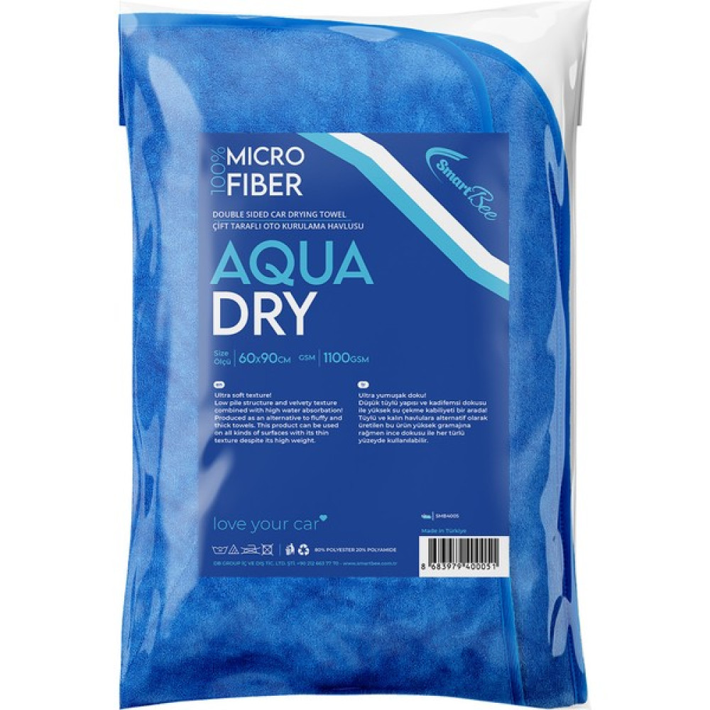 Smartbee Aquadry Çift Taraflı Oto Kurulama Havlusu 60 x 90 Cm Mavi Oto Boyaları Fiyatı