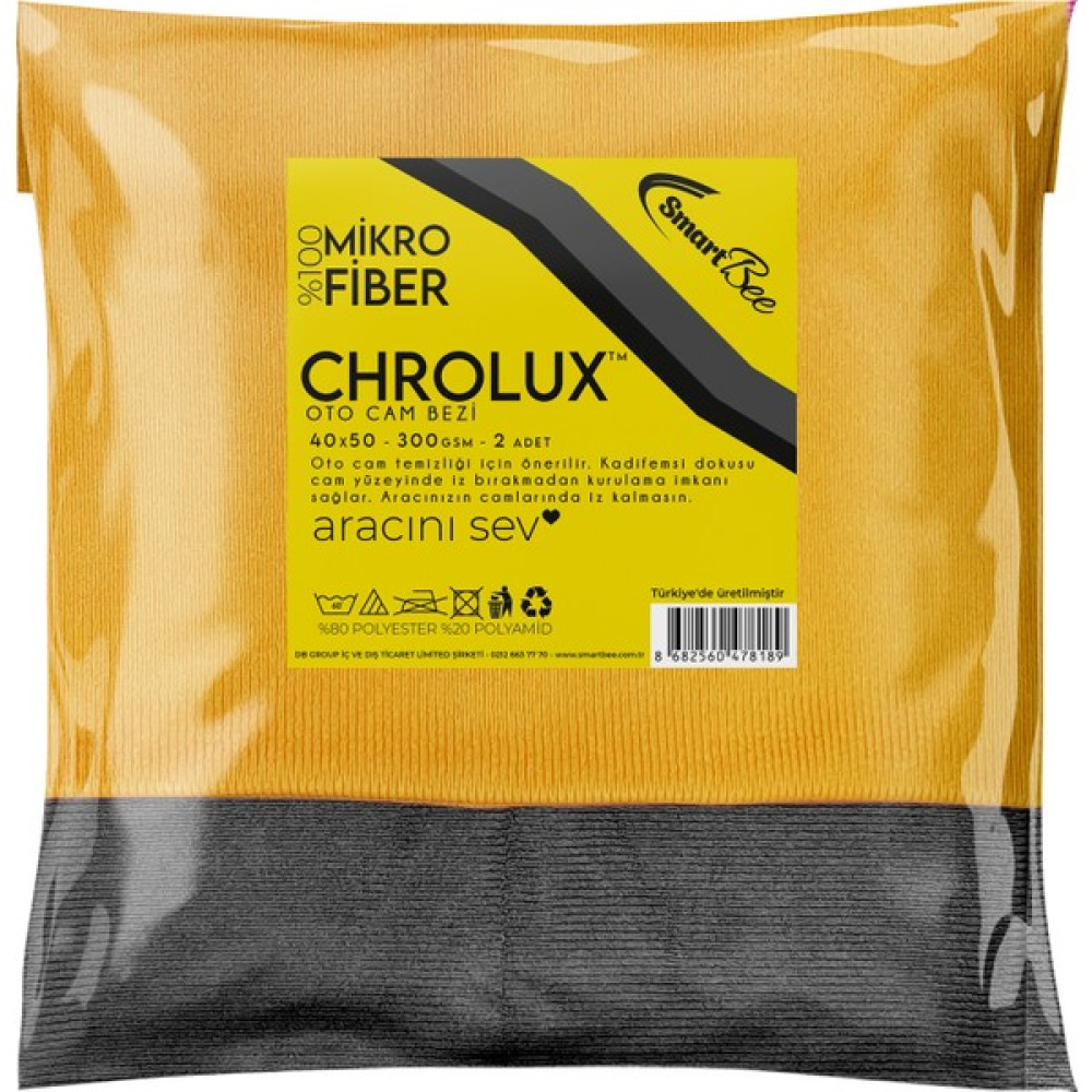 Smartbee Chrolux 2’li Mikrofiber Kalın Oto Cam Bezi 40×50 300GSM – Turuncu/gri Oto Bakım Bezleri Fiyatı