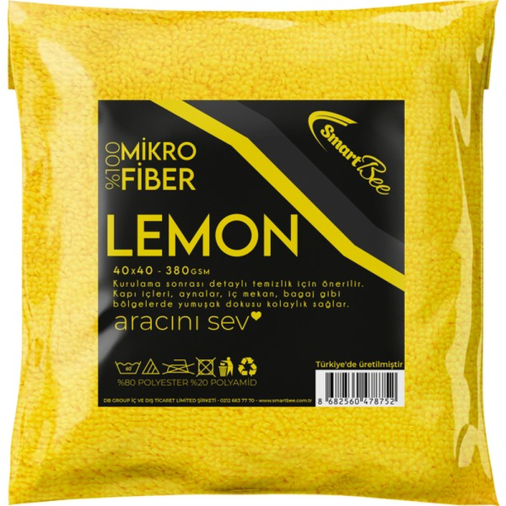 Smartbee Lemon Mikrofiber Detaylı Temizlik Bezi 40X40 380GSM - Sarı Oto Bakım Bezleri Fiyatı