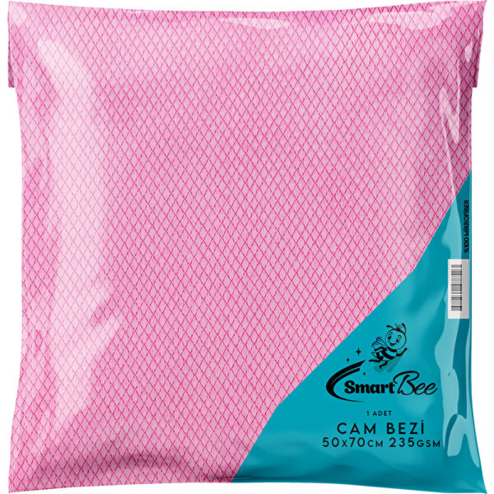 Smartbee Mikrofiber Cam Silme Bezi 50x70 235GR/M2 - Pembe Temizlik Malzemeleri Fiyatı