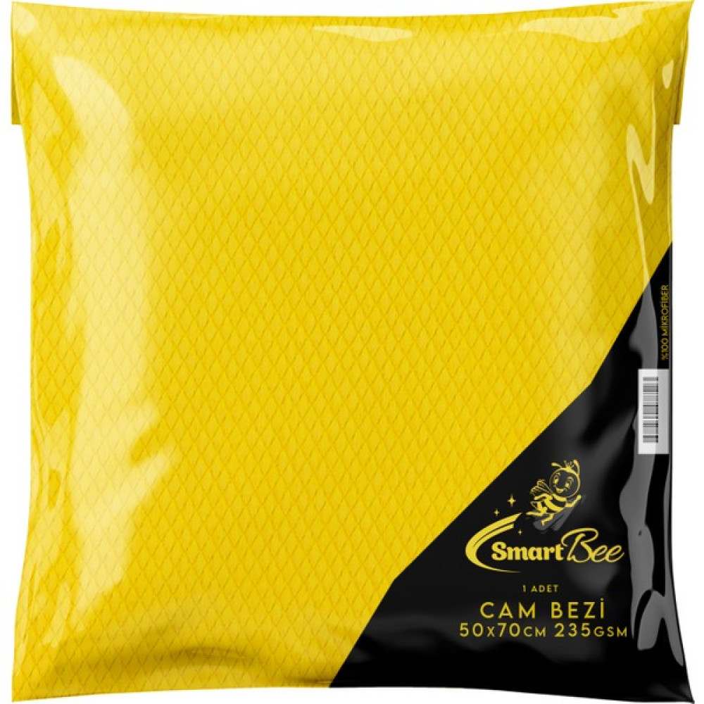 Smartbee Mikrofiber Cam ve Jant Silme Bezi 50 x 70 cm 235 gr/m2 Sarı Oto Bakım Bezleri Fiyatı