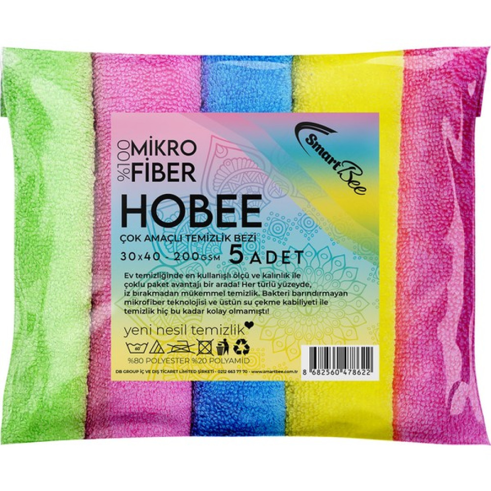 Smartbee Mikrofiber Temizlik Bezi 40 x 30 cm 200GSM 5'li Oto Boyaları Fiyatı