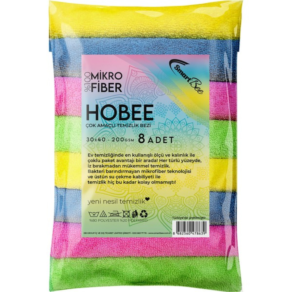 Smartbee Mikrofiber Temizlik Bezi 40 x 30 cm 200GSM 8'li Temizlik Malzemeleri Fiyatı