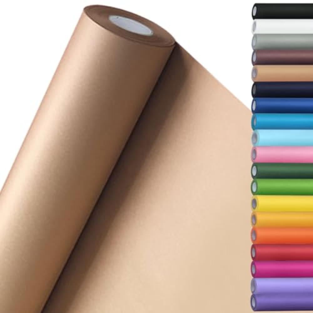 SMART&CASUAL 15" x 450" (37.5') Kraft Paper Roll for Art Craft Supplies Gift Wrapping Moving Packing Kids Painting Drawing Paint Easel Poster Chart Paper (Brown, 15" W x 450" L (37.5'))