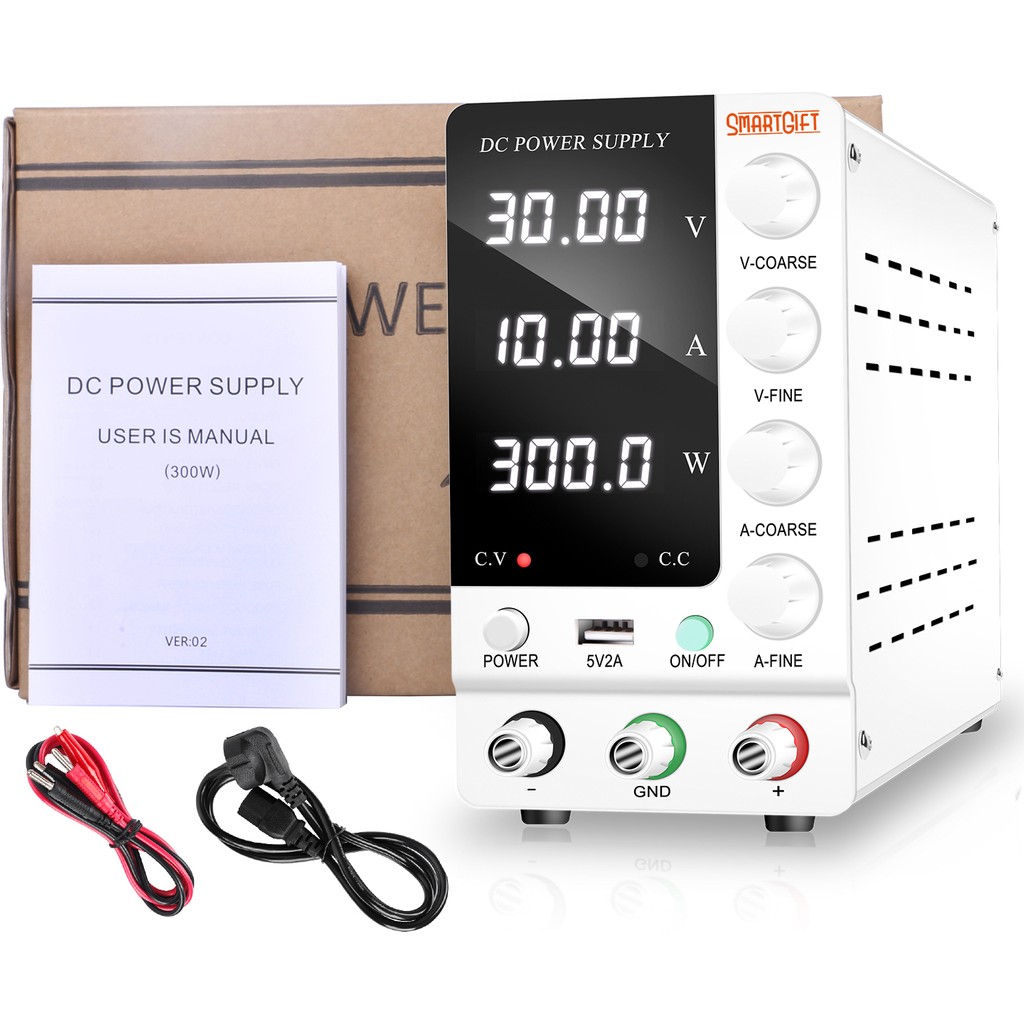 Smartgift 0-30V/10A Ayarlı Dc Güç Kaynağı Voltaj Regülatörü Power Supply - Beyaz Diğer Fiyatı