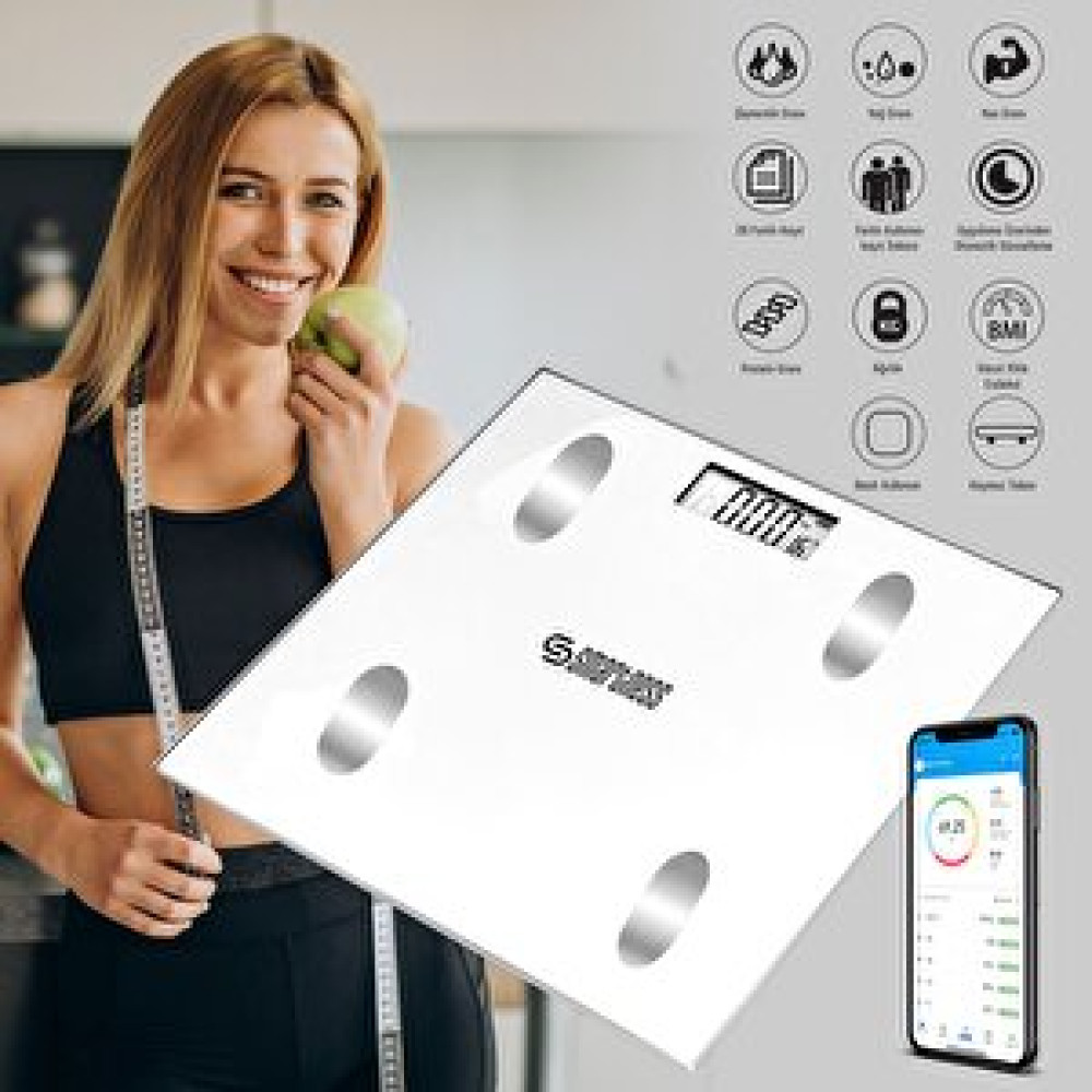 Smartness Sn-1072 Yağ Ölçer Fonksiyonlu Akıllı Bluetooth Tartı Baskül Vücut Analizli Baskül & Tartılar Fiyatı