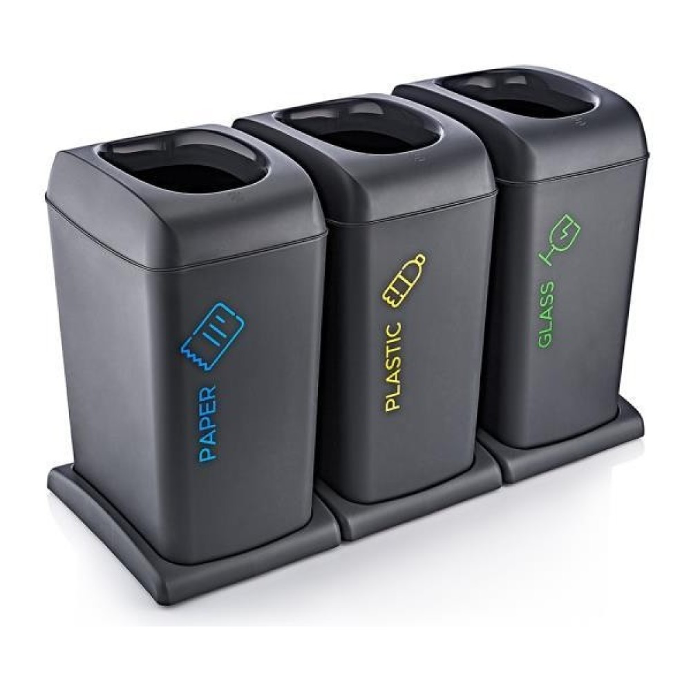 Smartware Soft Tekerlekli Plastik-Kağıt-Cam Geri Dönüşüm Kutusu 40 Litre - Gri Dekoratif Bahçe Ürünleri Fiyatı