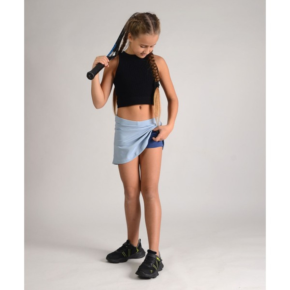 Smash & Slice Kız Çocuk Antrenman Spor Taytlı Tenis Eteği - Açık Mavi Tenis & Badminton Fiyatı
