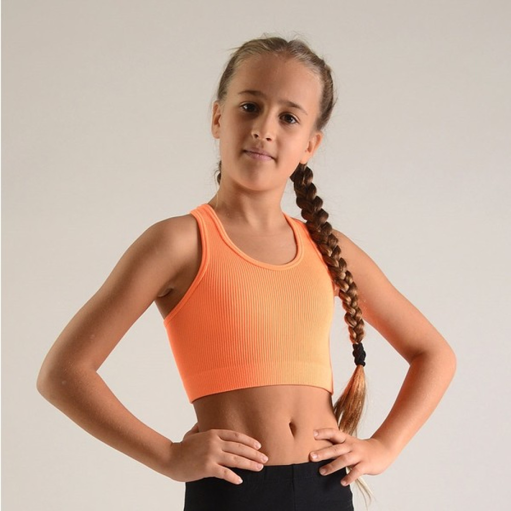 Smash & Slice Kız Çocuk Dikişsiz Sporcu Atleti Neon Turuncu Girls Seamless Crop Top Bra Neon Orange Erkek Atlet / Fanila Fiyatı