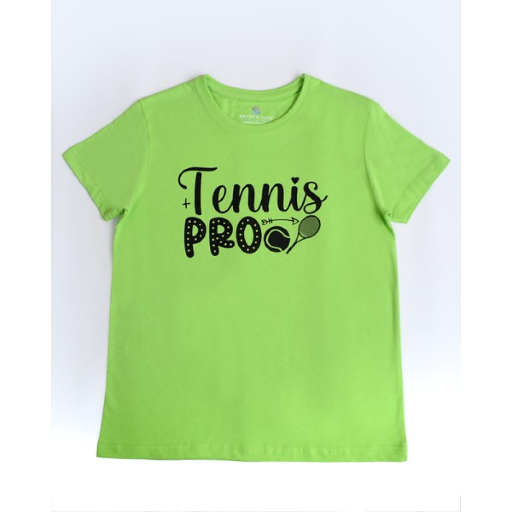 Smash & Slice Tenis Temali Baskili Unisex Çocuk T-Shirt "tennis Pro Green" Erkek Çocuk T-shirt Fiyatı