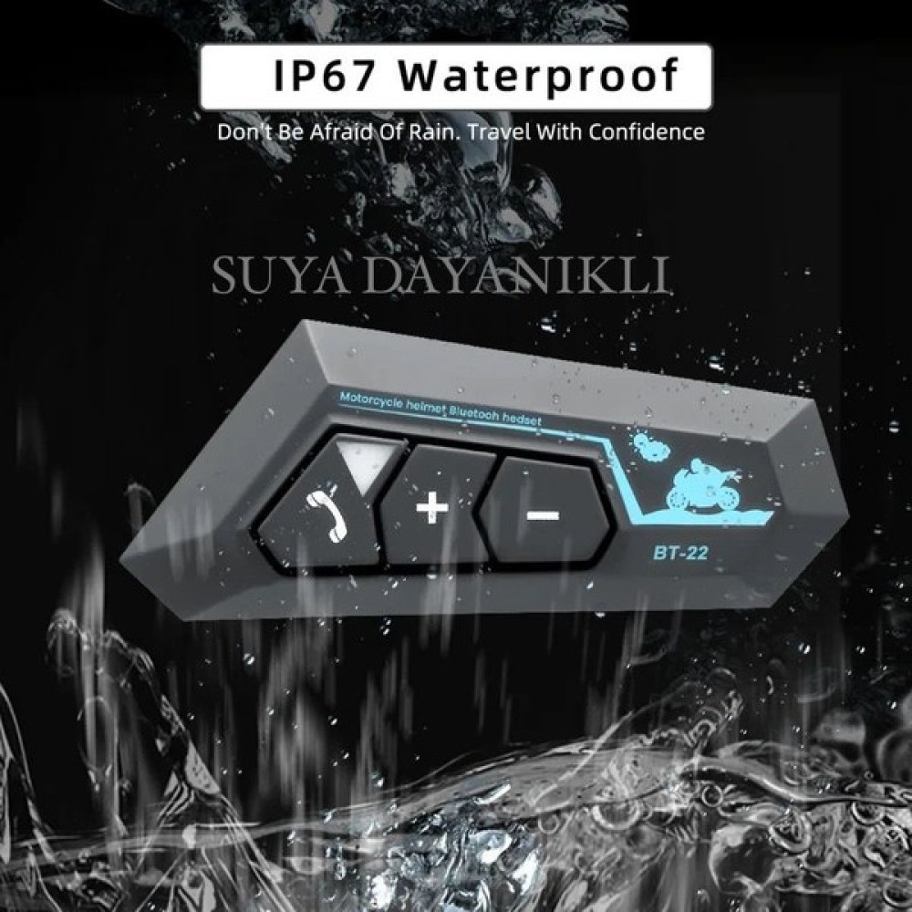 Smayling BT22 Kask Kulaklık Bluetooth Motosiklet Kulaklık 5.0 Bluetooth Intercom Motorsiklet kulaklık Su Geçirmez Motorsiklet Aksesuarları Fiyatı
