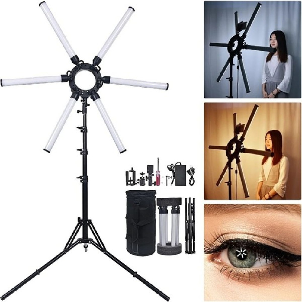 Smayling Mega Yıldız LED Stüdyo Çekim Işığı Aydınlatma Ürün-Konsept-Makeup-Youtube 120 Watt Profesyonel Ahtapot LED - Gümüş Tripodlar Fiyatı
