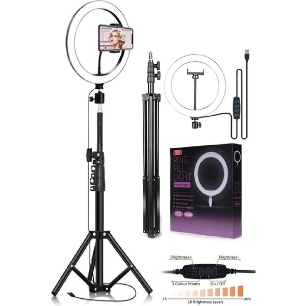 Smayling Ring Fill Light LED Işıklı Tripod 10 Inç Halka Makyaj Işığı Ayaklı 10 Inç - Siyah Tripodlar Fiyatı