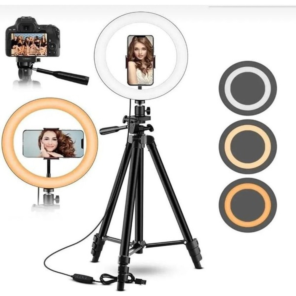 Smayling Tripod Çekim Işığı Halkası Youtuber Tiktoker Canlı Yayın Ekipman Bluetooth Kumanda Selfie Light LED - Siyah - Lacivert Tripodlar Fiyatı