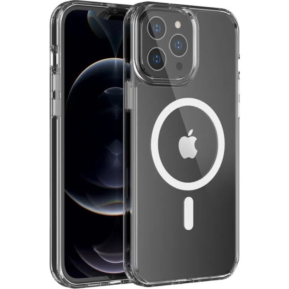 SMC E-Ticaret Apple IPhone 13 Kılıf Kablosuz Şarj Magsafe Uyumlu Şeffaf Kılıf- Magnetic Crystal Kılıf - iPhone 12 Pro Max Cep Telefonu Kılıfı Fiyatı