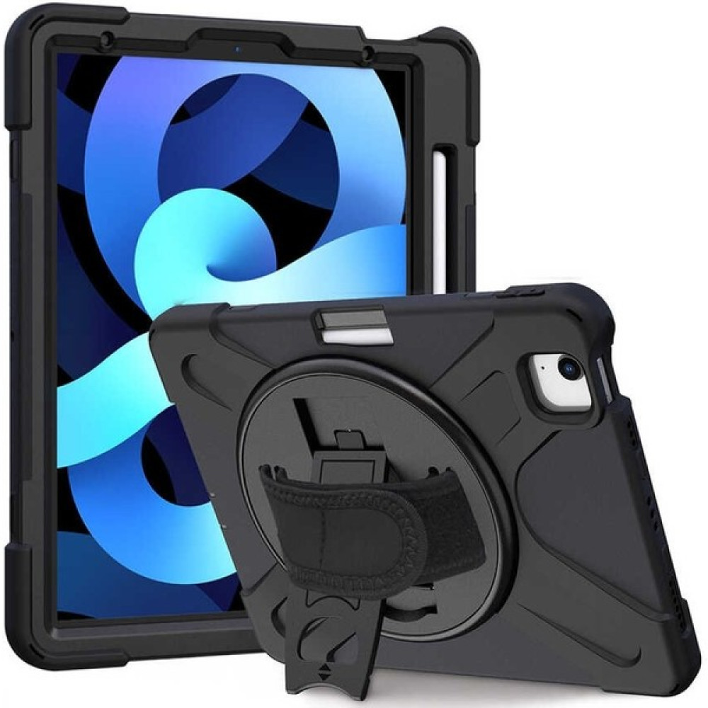 Smcase Apple iPad Air 10.9 2022 5.nesil Uyumlu Kılıf Defender Tablet Tank Koruma Standlı Df2 Siyah Tablet Kılıfı Fiyatı