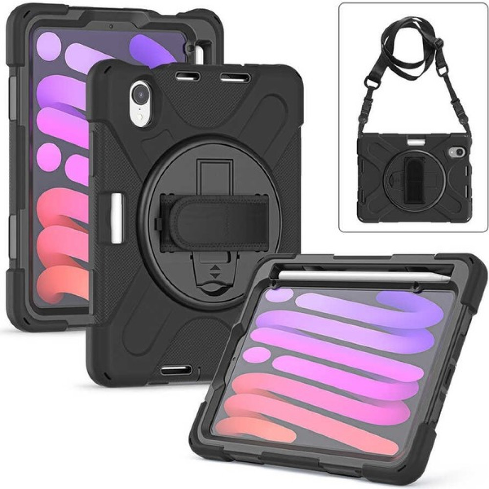 Smcase Apple iPad Mini 2021 6.nesil Uyumlu Kılıf Defender Tablet Tank Koruma Standlı Df2 Siyah Tablet Kılıfı Fiyatı