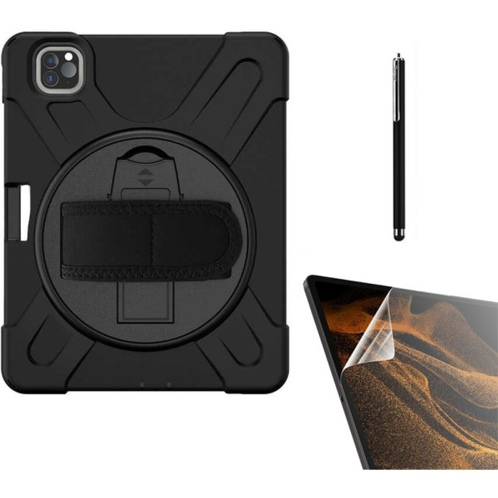 Smcase Apple iPad Pro 11 2020 12.9 Inç Uyumlu Kılıf Defender Tablet Tank Koruma Standlı DF33 + Nano + Kalem Siyah Tablet Kılıfı Fiyatı