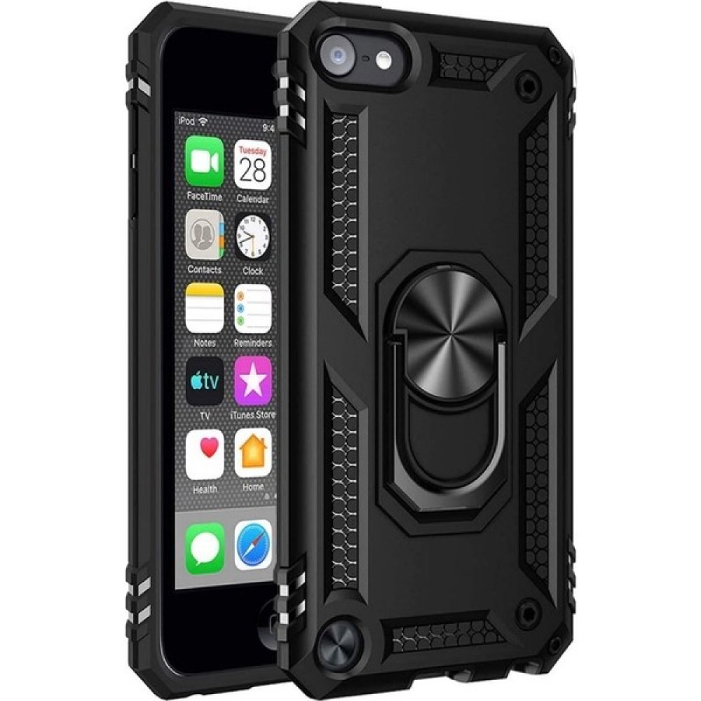 Smcase Apple Ipod Touch 7.nesil Kılıf Vega Sert Silikon Tank Standlı Yüzüklü Mıknatıslı Siyah Cep Telefonu Kılıfı Fiyatı