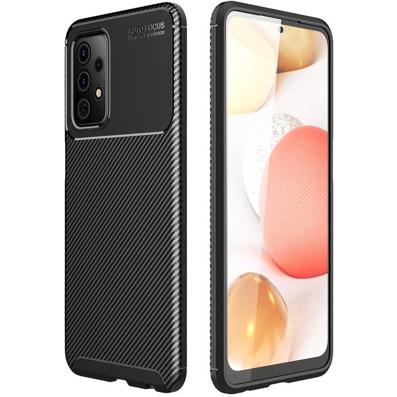 Smcase Samsung Galaxy A52S 5g Kılıf Negro Karbon Görünüm Dizayn Silikon+Nano Glass Siyah - Galaxy A52 Cep Telefonu Kılıfı Fiyatı