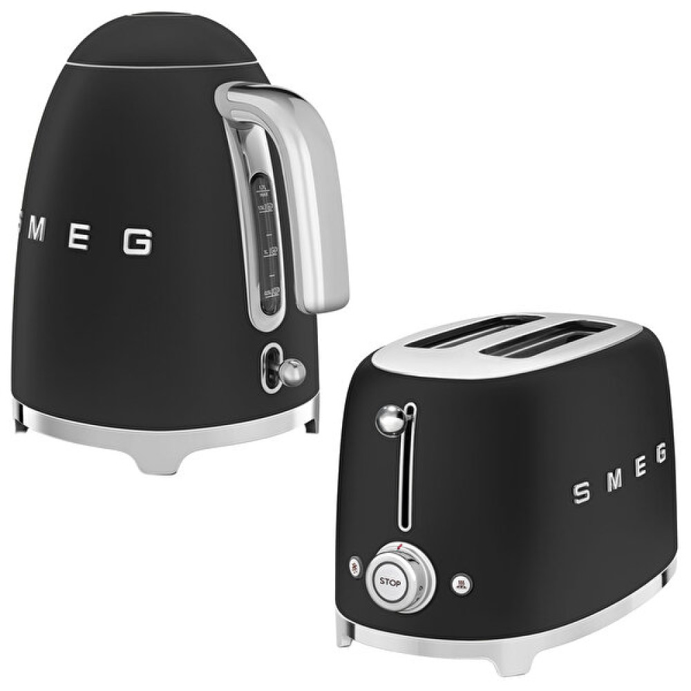 Smeg 50's Style Special Edition Klf03Blmeu Mat Siyah Kettle ve 1x2 Tsf01Blmeu Mat Siyah Ekmek Kızartma Makinesi Seti Elektrikli Mutfak Aletleri Çeyiz Setleri Fiyatı