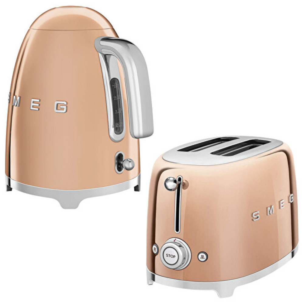 Smeg 50's Style Special Edition Klf03Rgeu Rose Gold Kettle ve 1x2 Tsf01Rgeu Rose Gold Ekmek Kızartma Makinesi Seti Elektrikli Mutfak Aletleri Çeyiz Setleri Fiyatı