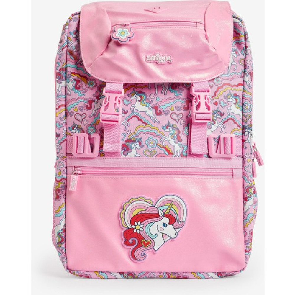 Smiggle Kız Çocuk Unicorn Baskılı Katlanabilir Pembe Okul Çantası Okul Çantası Fiyatı