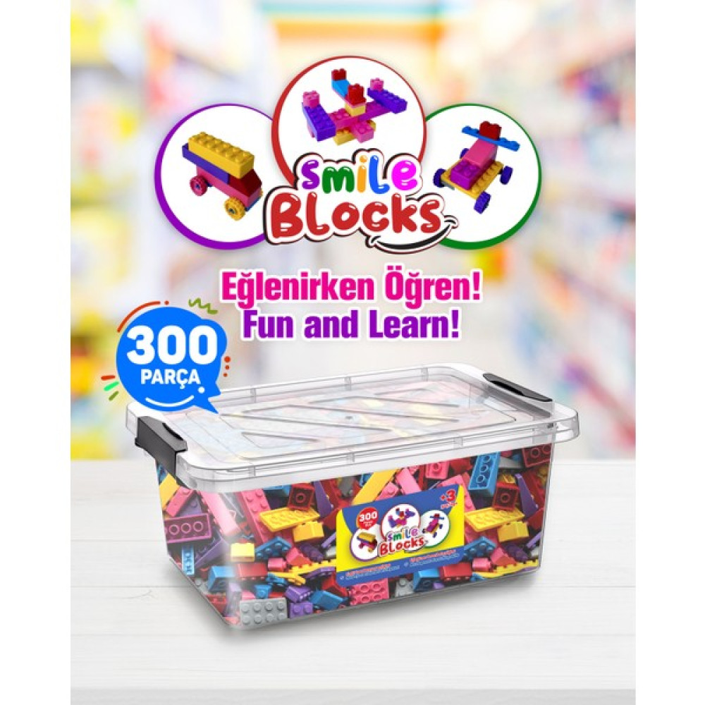 Smile Blocks  LEGO 300 Parça Plastik Kutulu Mikro Blok Legolar ( Yapım Oyuncakları ) Fiyatı