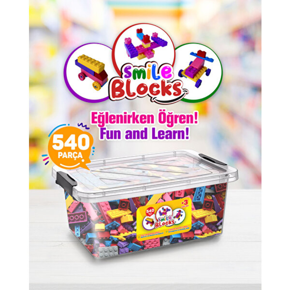 Smile Blocks  LEGO 540 Parça Plastik Kutulu Mikro Blok Legolar ( Yapım Oyuncakları ) Fiyatı