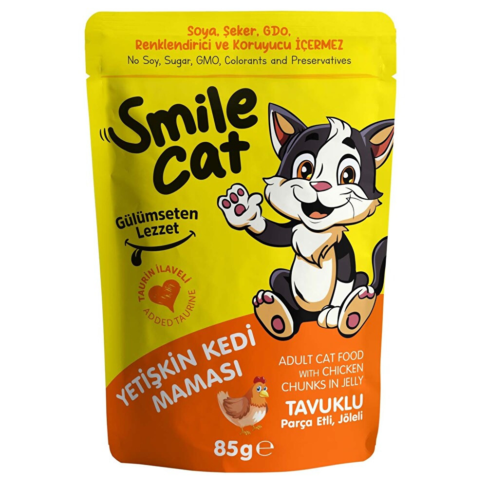 Smile Cat Pouch Yetişkin Kedi Maması Tavuklu 85 g Evcil Hayvan Ürünleri Fiyatı