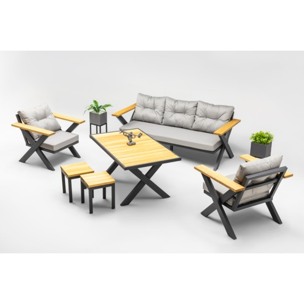 Smileland Ramada Bahçe ve Balkon Mobilyası Takımı (3+1+1+Masa+2 Puf) - 6 Bahçe Mobilyası Takımı Fiyatı