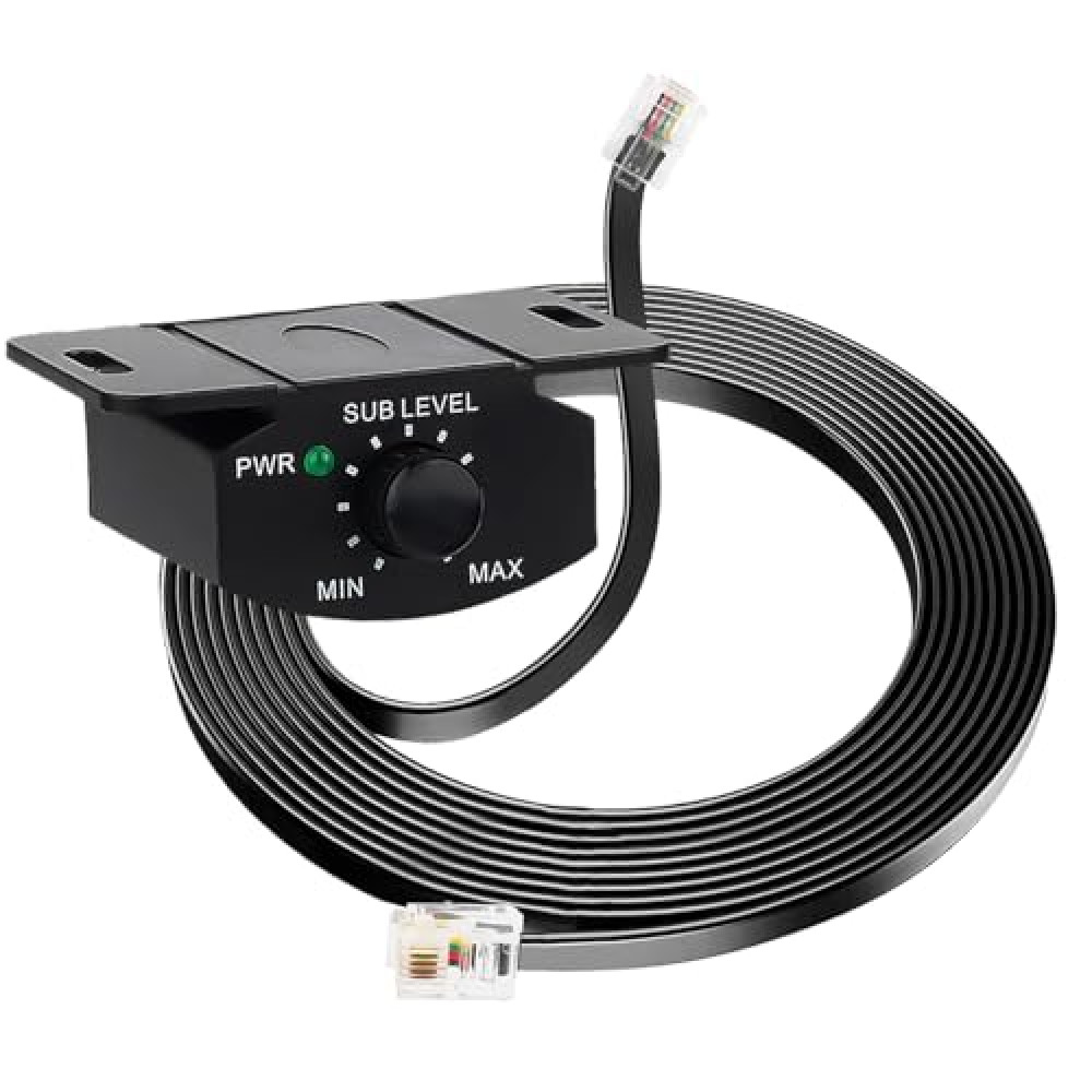 Smileocean Universal Bass Knob for Car Amplifier 4-Pin Remote Subwoofer Volume Control with 13FT Extension Cable, Durable Copper Core, Easy Install, Compatible with Most Car Audio Systems