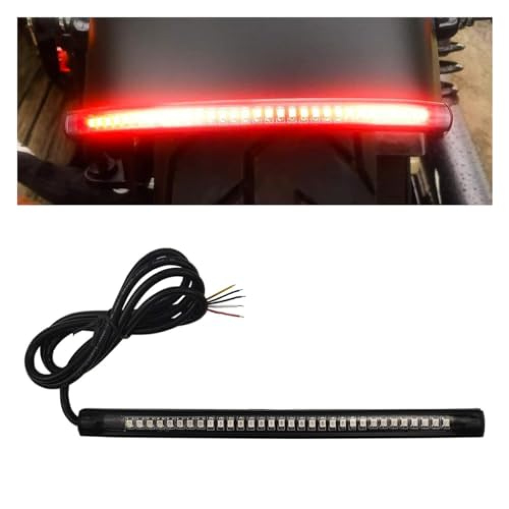 smilfuy Universal 8" Flexible LED Light Strip Bar with Tail Brake Stop Turn Signals Lights, Waterproof LED License Plate Tail Light Bar for Motorcycle Scooter Quad Cruiser Off Road