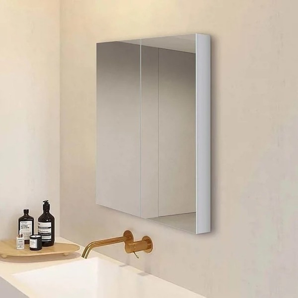 Smob Çift Kapaklı Lavabo Üstü Aynalı Banyo Dolabı - Beyaz Banyo Dolabı / Mobilyası Fiyatı