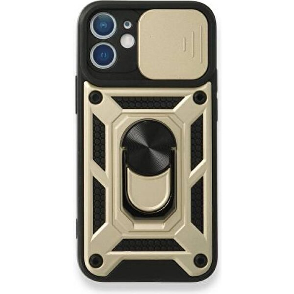 Smody Apple iPhone 11 Kılıf Pars Lens Yüzüklü Mıknatıslı Zırhlı Kapak + Tam Kapatan Kırılmaz Cam - Gold Cep Telefonu Kılıfı Fiyatı
