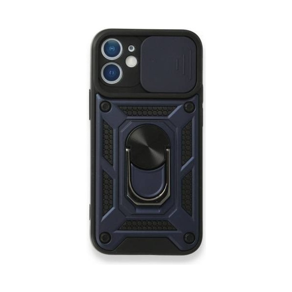 Smody Apple iPhone 11 Kılıf Pars Lens Yüzüklü Mıknatıslı Zırhlı Kapak + Tam Kapatan Kırılmaz Cam - Lacivert Cep Telefonu Kılıfı Fiyatı