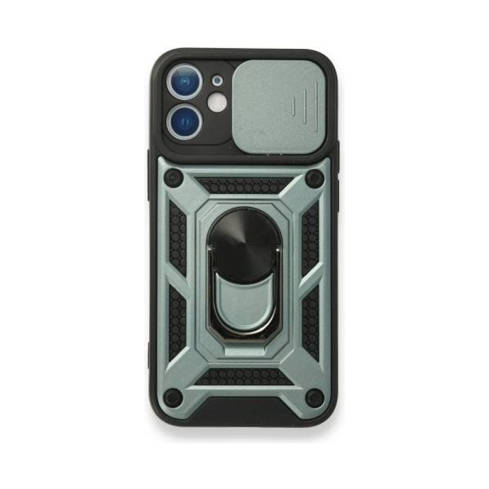 Smody Apple iPhone 11 Kılıf Pars Lens Yüzüklü Mıknatıslı Zırhlı Kapak + Tam Kapatan Kırılmaz Cam - Yeşil Cep Telefonu Kılıfı Fiyatı