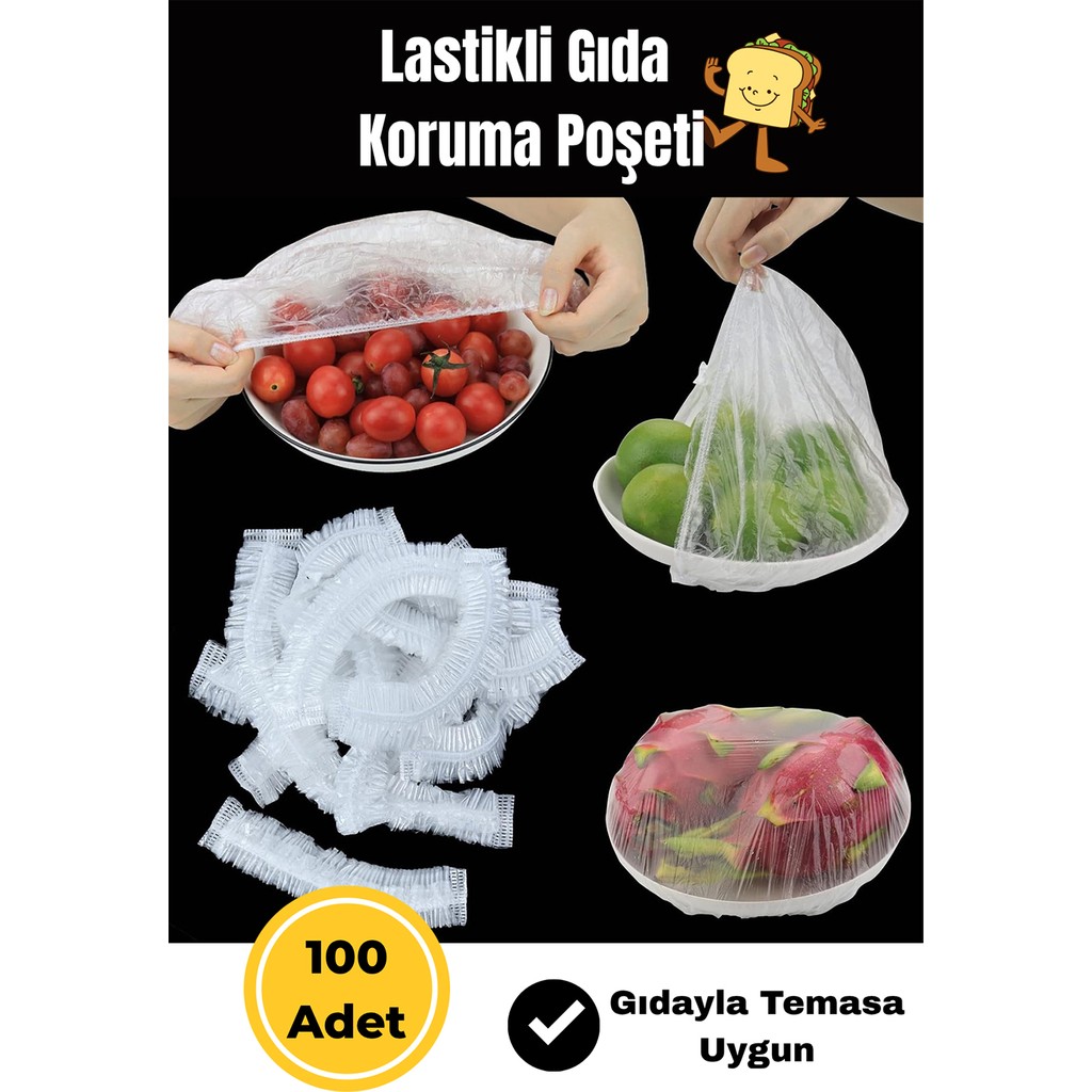Smoothly Lastikli Buzdolabı Poşeti 100 Adet - Kullan At Gıda Bonesi Strech Kapak - Tabak Bonesi Buzdolapları Fiyatı