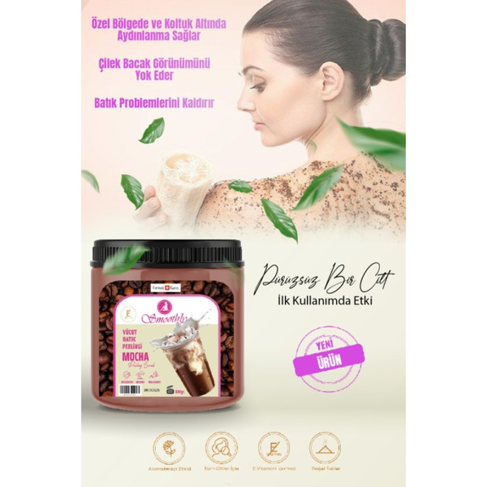 Smoothly Mocha Kahve Peeling 800 G. Epilasyon Sonrası Vücut Batık Peeling & Çilek Bacak Peeling. Vücut Bakımı Fiyatı