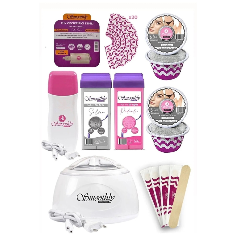 Smoothly Tüm Vücut Ağda Seti + Kartuş Ağda + Mini Kalıp Ağda + 2 Adet Ağda Makinesi + Losyon + Spatula Ağda Ürünleri ve Makineleri Fiyatı