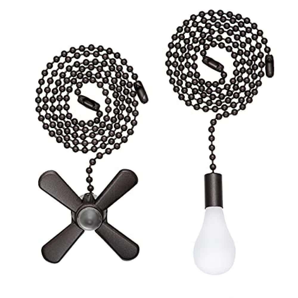 SmoTecQ Lengthened 24 Inch Ceiling Fan Pull Chain Extender with Decorative Frosted Glass Bulb and Fan Cord (ORB)