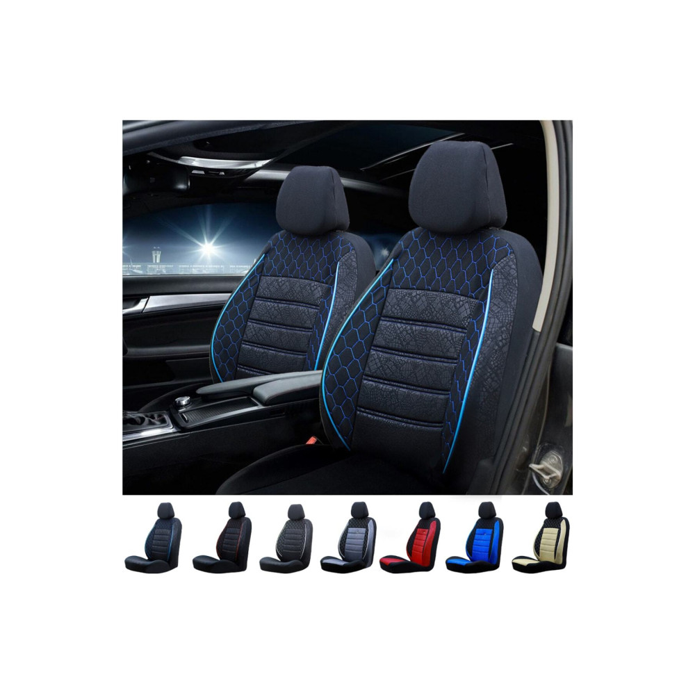 SMRAUTOACCESSORY Gof Serisi Universal Oto Koltuk Kılıfı Siyah-mavi Dikişli Tam Set Oto Koltuk Kılıfı Fiyatı